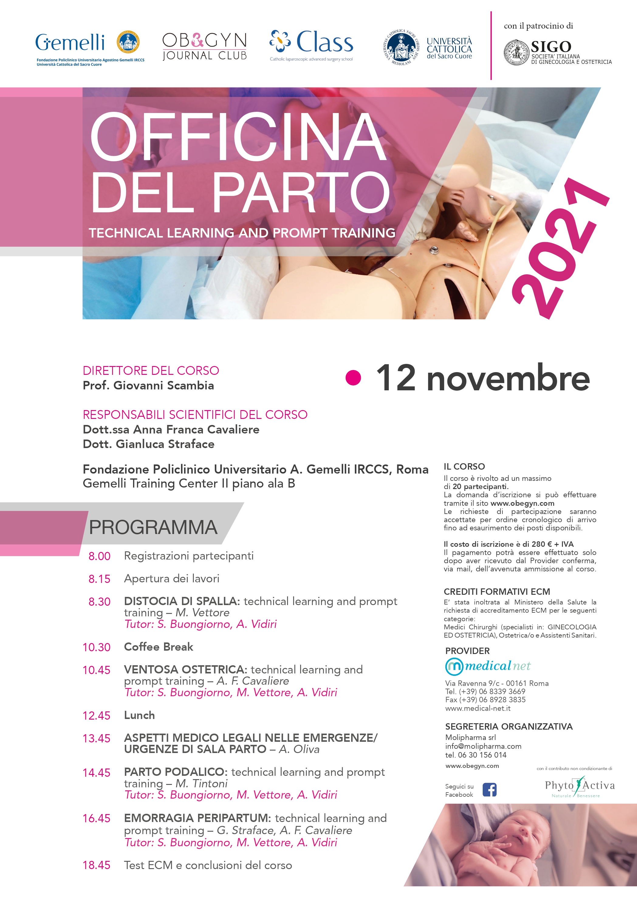 Programma Officina del Parto. Technical Learning and Prompt Training